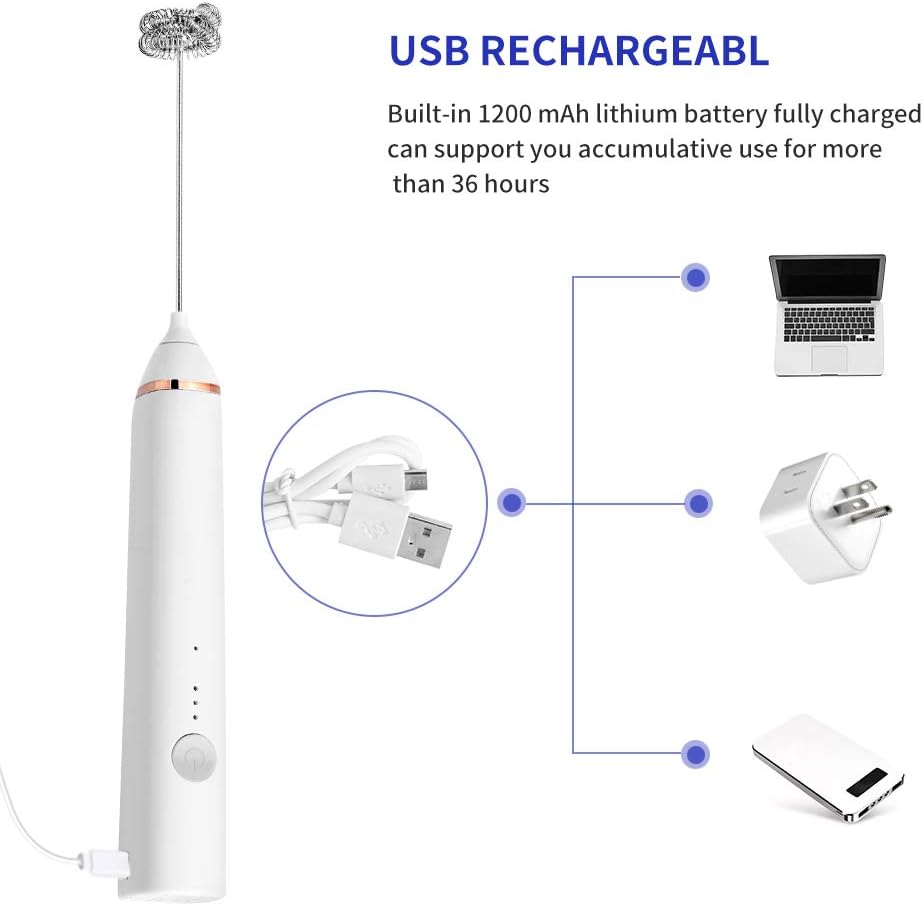Electric Milk Frother & Coffee Mixer — USB Rechargeable