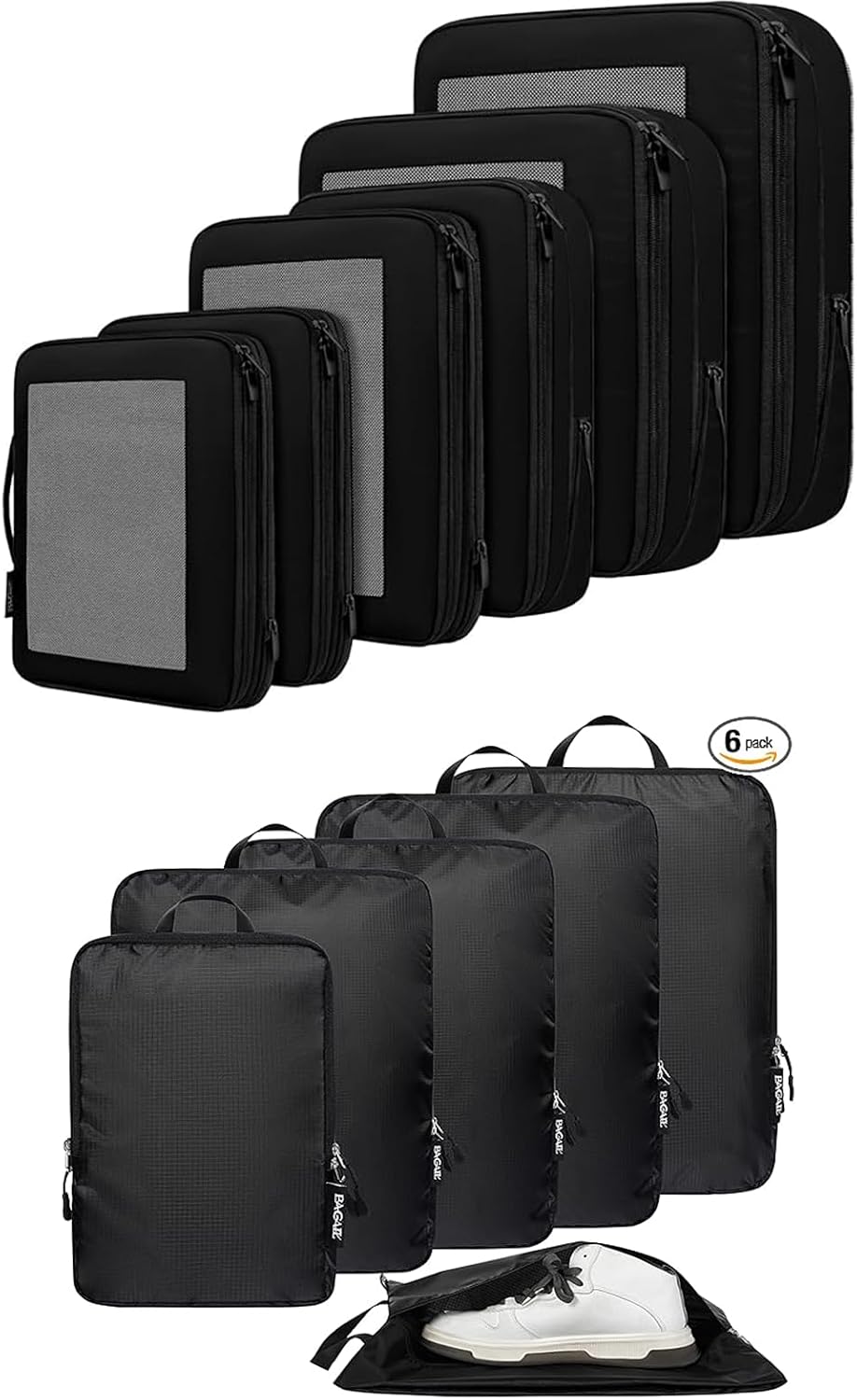 Compression Packing Cubes Set — 6 Piece Travel Organizer