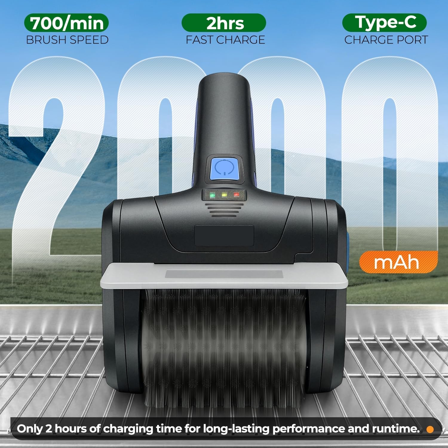 GrillSpark Electric Grill Cleaning Brush — BBQ Season Essential