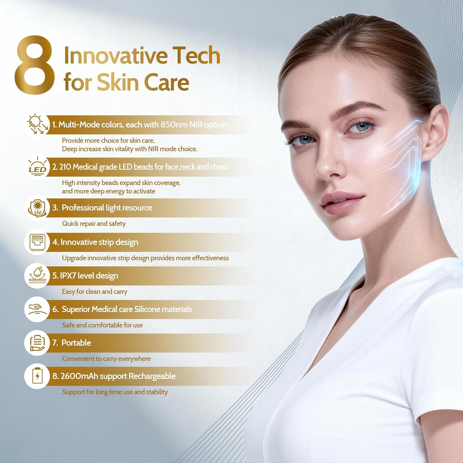 LumiGlow Pro — Advanced Red Light Therapy Facial Mask